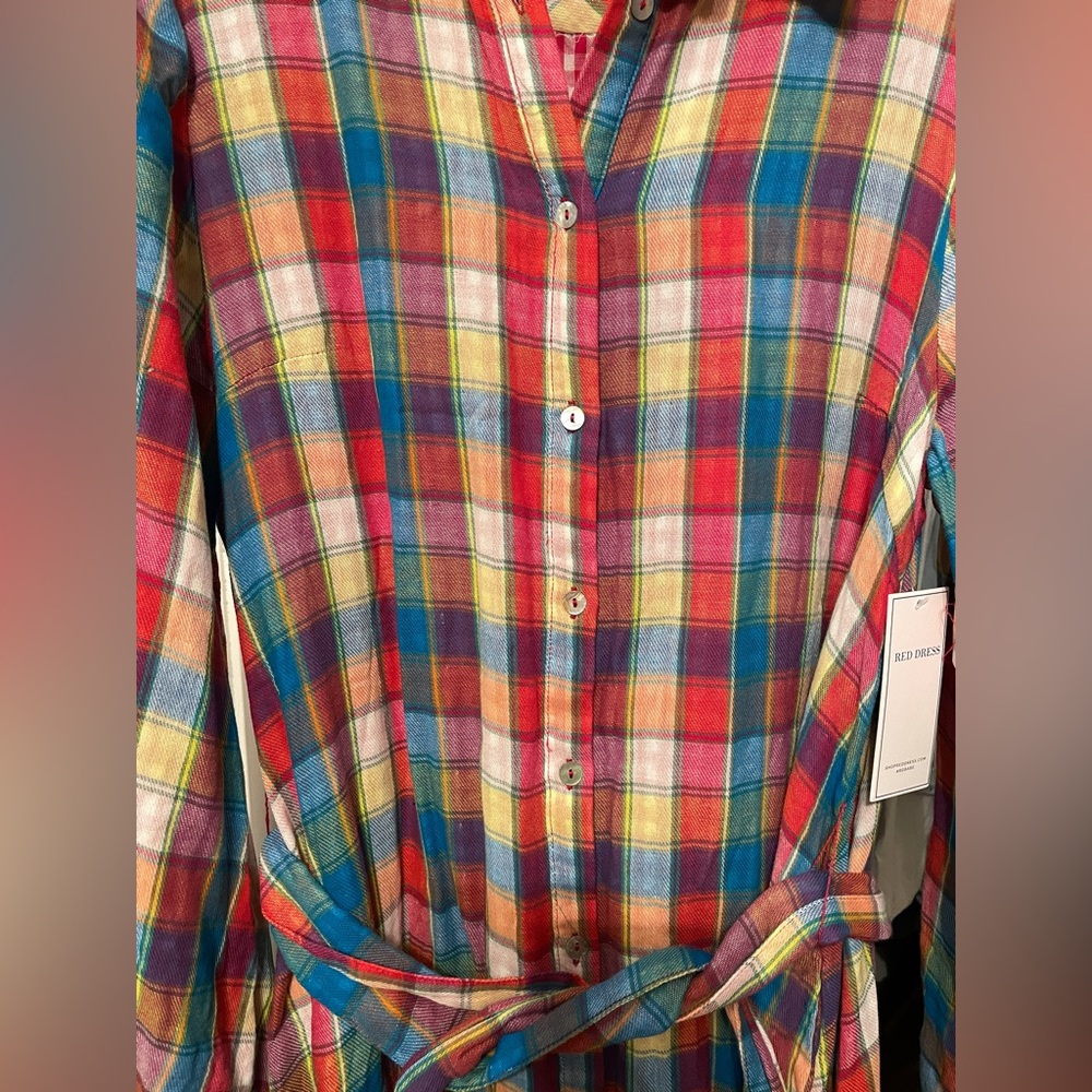 NWT Aura Plaid Button-down Dress - Picture 5 of 9